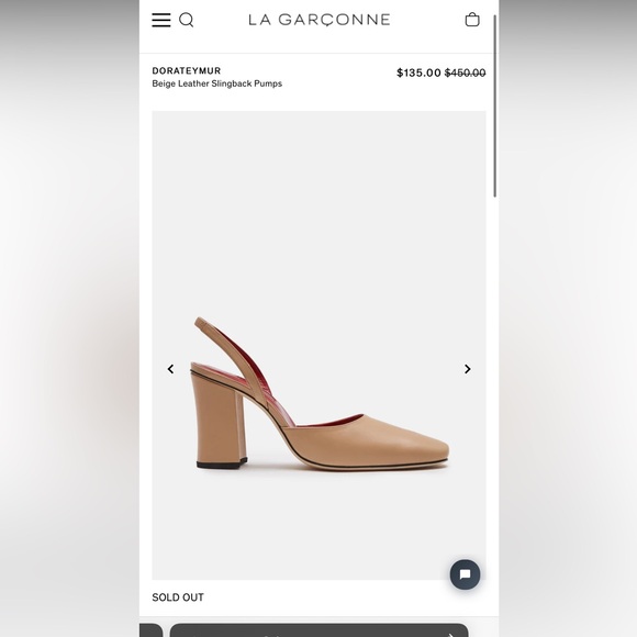 Dorateymur Beige Leather Slingback Pump - 40 / 9.5-10 US womens - Picture 2 of 9